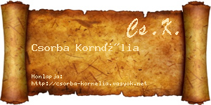 Csorba Kornélia névjegykártya