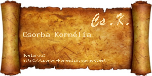 Csorba Kornélia névjegykártya